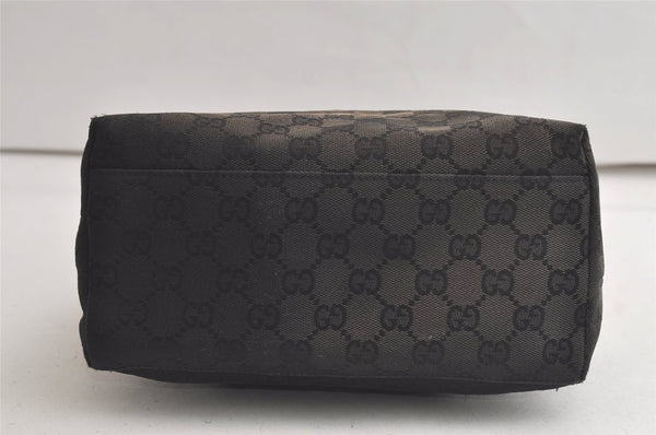 Authentic GUCCI Shoulder Hand Bag Purse GG Canvas Leather 0013386 Black 6091K