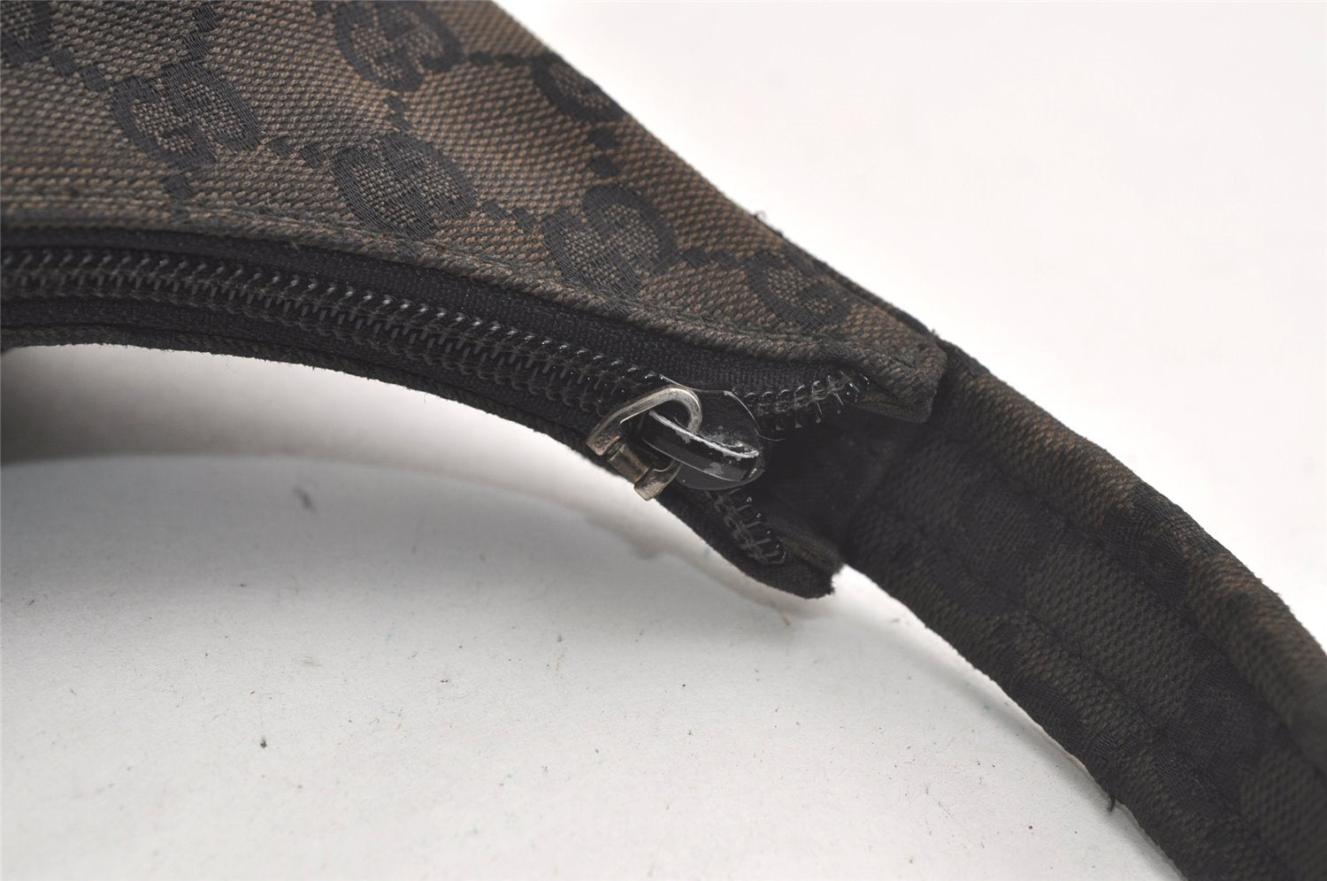 Authentic GUCCI Shoulder Hand Bag Purse GG Canvas Leather 0013386 Black 6091K