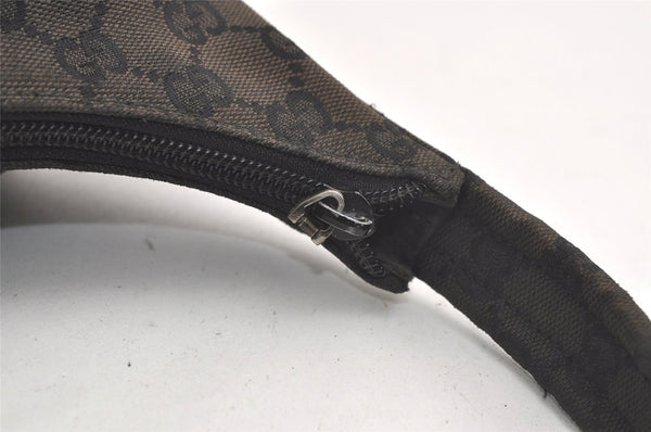 Authentic GUCCI Shoulder Hand Bag Purse GG Canvas Leather 0013386 Black 6091K