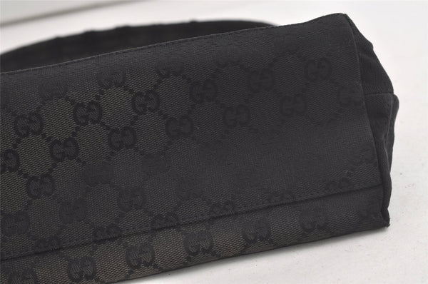 Authentic GUCCI Shoulder Hand Bag Purse GG Canvas Leather 0013386 Black 6091K