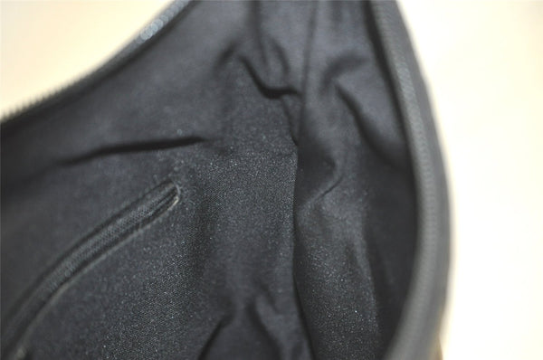 Authentic GUCCI Shoulder Hand Bag Purse GG Canvas Leather 0013386 Black 6091K