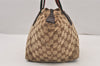 Authentic GUCCI Web Sherry Line Hand Bag GG Canvas Leather 131228 Brown 6093K