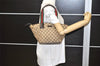 Authentic GUCCI Web Sherry Line Hand Bag GG Canvas Leather 131228 Brown 6093K