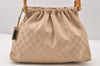 Authentic GUCCI Bamboo Shoulder Hand Bag Canvas Leather 92708 Beige 6094K