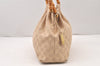 Authentic GUCCI Bamboo Shoulder Hand Bag Canvas Leather 92708 Beige 6094K