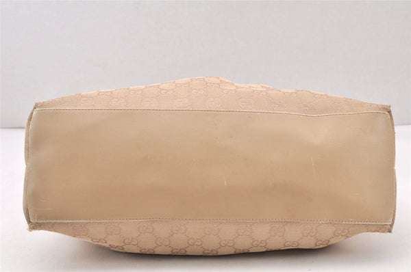 Authentic GUCCI Bamboo Shoulder Hand Bag Canvas Leather 92708 Beige 6094K
