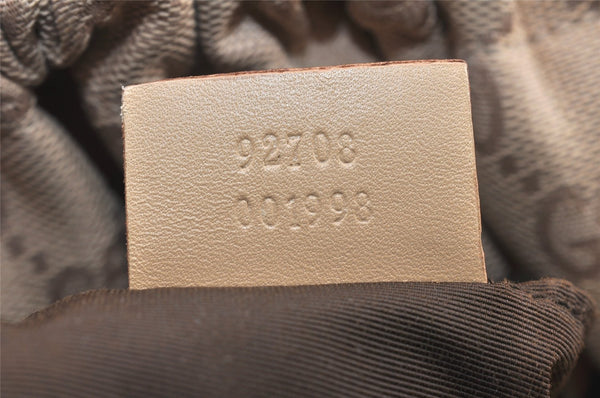 Authentic GUCCI Bamboo Shoulder Hand Bag Canvas Leather 92708 Beige 6094K