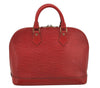 Authentic Louis Vuitton Epi Alma PM Hand Bag Red M52147 LV 6095J