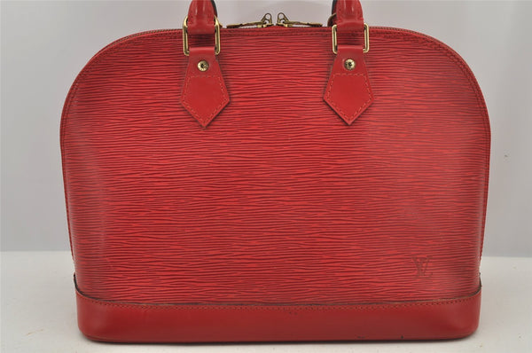 Authentic Louis Vuitton Epi Alma PM Hand Bag Red M52147 LV 6095J