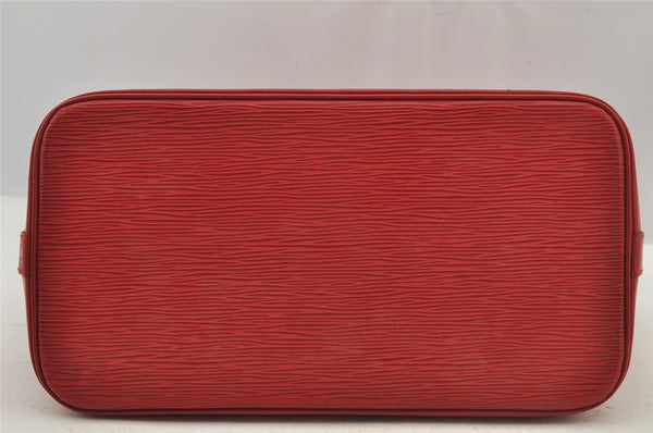 Authentic Louis Vuitton Epi Alma PM Hand Bag Red M52147 LV 6095J