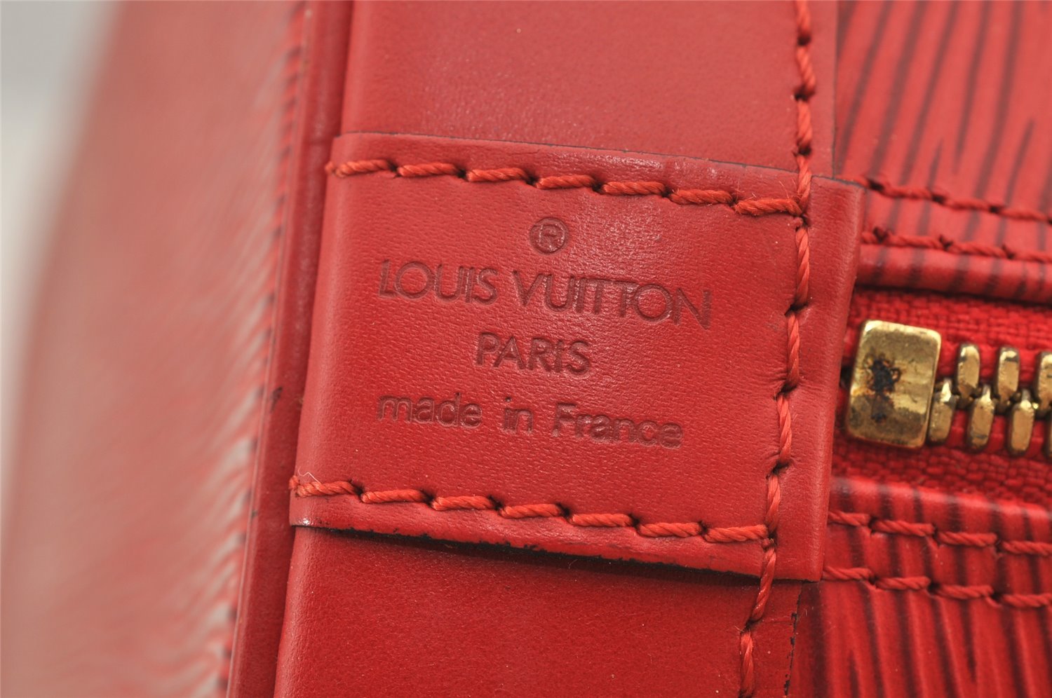 Authentic Louis Vuitton Epi Alma PM Hand Bag Red M52147 LV 6095J