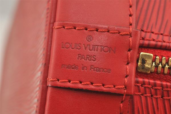 Authentic Louis Vuitton Epi Alma PM Hand Bag Red M52147 LV 6095J