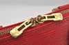 Authentic Louis Vuitton Epi Alma PM Hand Bag Red M52147 LV 6095J