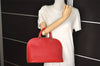 Authentic Louis Vuitton Epi Alma PM Hand Bag Red M52147 LV 6095J