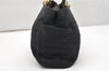 Authentic Christian Dior Lady Dior Cannage Nylon Hand Bag Black CD 6095K