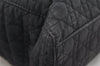 Authentic Christian Dior Lady Dior Cannage Nylon Hand Bag Black CD 6095K