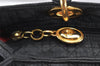 Authentic Christian Dior Lady Dior Cannage Nylon Hand Bag Black CD 6095K