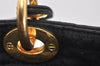Authentic Christian Dior Lady Dior Cannage Nylon Hand Bag Black CD 6095K
