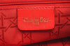 Authentic Christian Dior Lady Dior Cannage Nylon Hand Bag Black CD 6095K