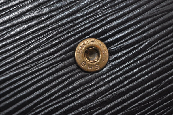 Authentic Louis Vuitton Epi Montaigne 23 Clutch Hand Bag Black M52662 LV 6096I