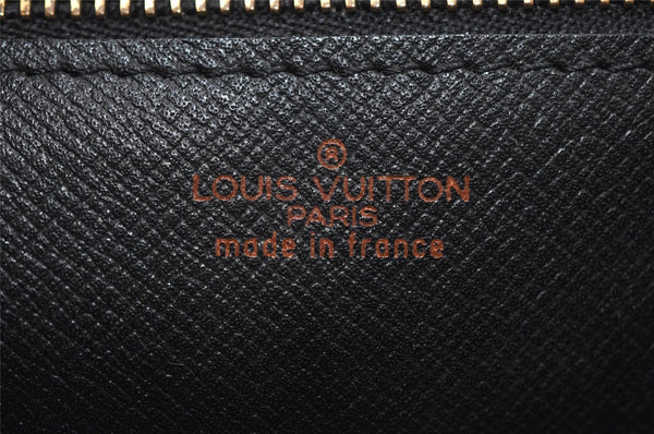 Authentic Louis Vuitton Epi Montaigne 23 Clutch Hand Bag Black M52662 LV 6096I