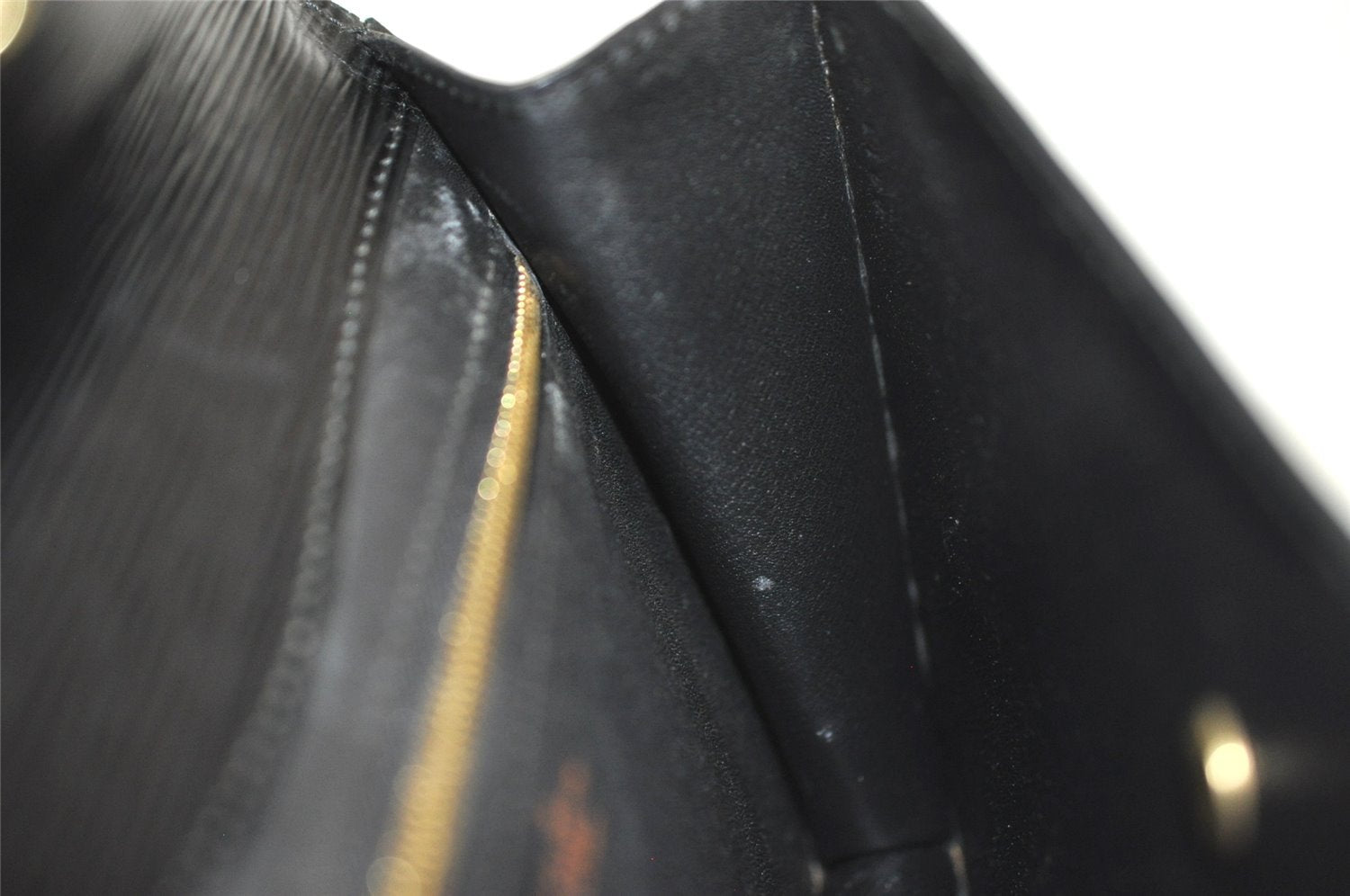 Authentic Louis Vuitton Epi Montaigne 23 Clutch Hand Bag Black M52662 LV 6096I