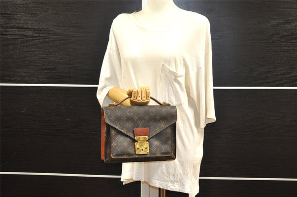 Authentic Louis Vuitton Monogram Monceau 2Way Hand Bag M51187 Junk 6098I