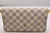 Authentic Louis Vuitton Damier Azur Pochette Felicie M63106 Shoulder Bag 6099J