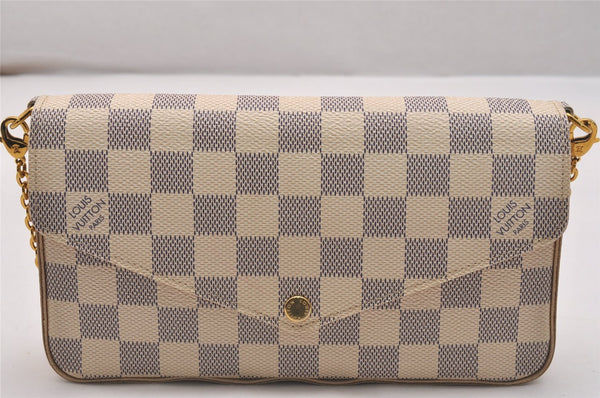 Authentic Louis Vuitton Damier Azur Pochette Felicie M63106 Shoulder Bag 6099J