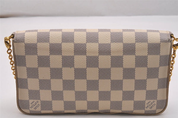 Authentic Louis Vuitton Damier Azur Pochette Felicie M63106 Shoulder Bag 6099J