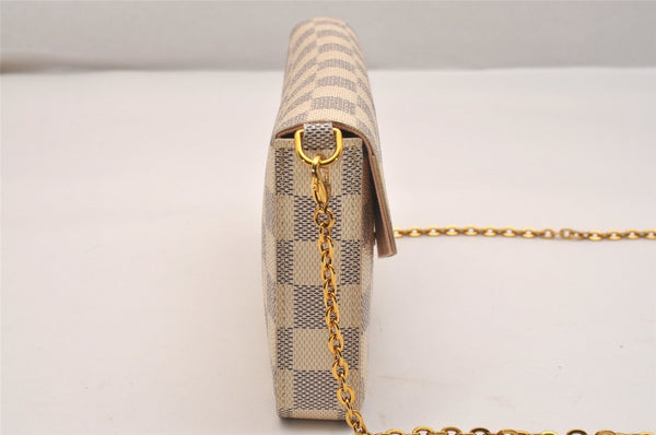Authentic Louis Vuitton Damier Azur Pochette Felicie M63106 Shoulder Bag 6099J