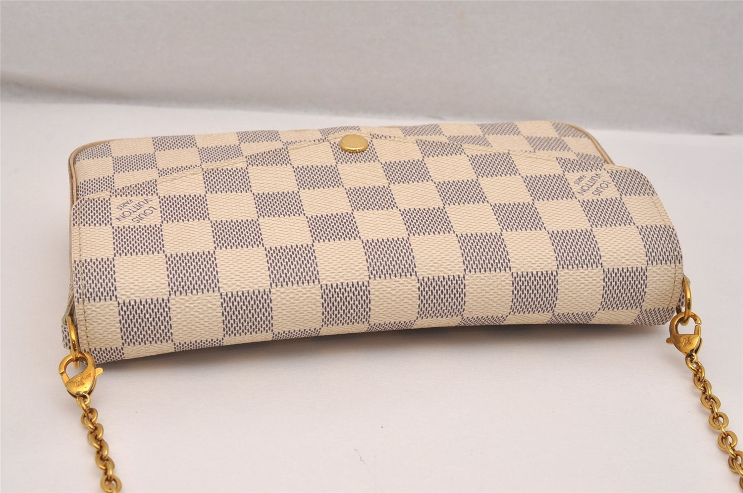 Authentic Louis Vuitton Damier Azur Pochette Felicie M63106 Shoulder Bag 6099J
