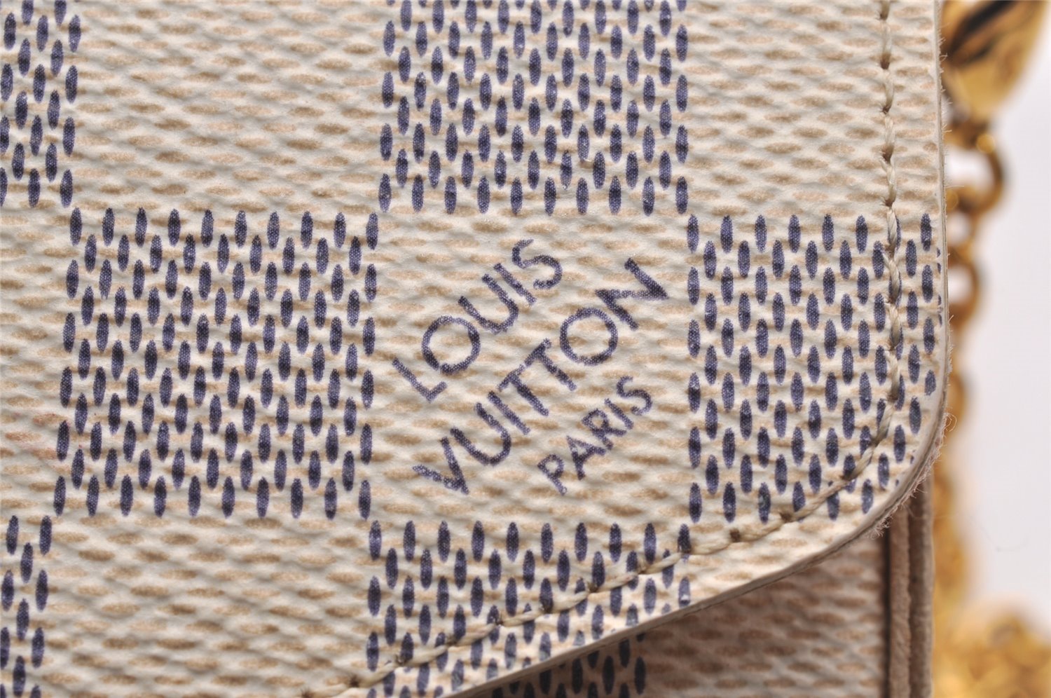 Authentic Louis Vuitton Damier Azur Pochette Felicie M63106 Shoulder Bag 6099J