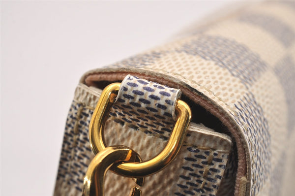Authentic Louis Vuitton Damier Azur Pochette Felicie M63106 Shoulder Bag 6099J
