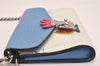 Authentic Louis Vuitton Epi Tribal Mask Shoulder Wallet M60795 White Blue 6100J