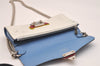 Authentic Louis Vuitton Epi Tribal Mask Shoulder Wallet M60795 White Blue 6100J