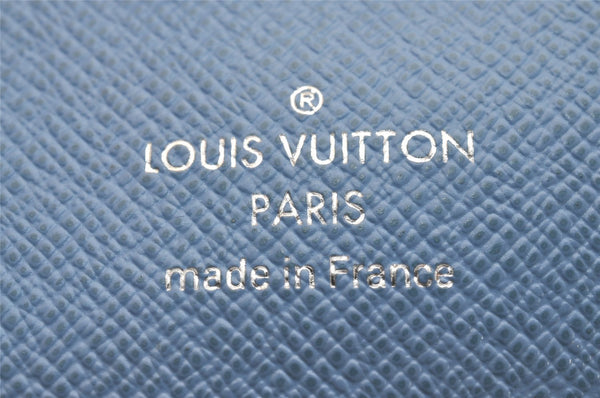 Authentic Louis Vuitton Epi Tribal Mask Shoulder Wallet M60795 White Blue 6100J