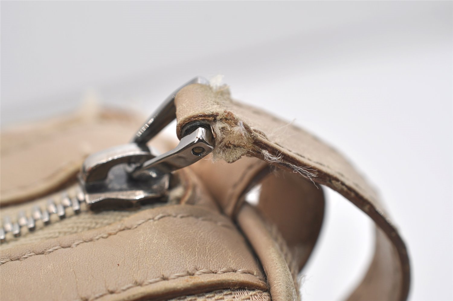 Authentic GUCCI Boston Hand Bag Purse GG Canvas Leather 30458 Beige 6101J