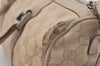 Authentic GUCCI Boston Hand Bag Purse GG Canvas Leather 30458 Beige 6101J