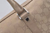 Authentic GUCCI Boston Hand Bag Purse GG Canvas Leather 30458 Beige 6101J