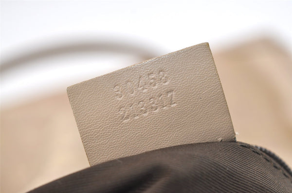 Authentic GUCCI Boston Hand Bag Purse GG Canvas Leather 30458 Beige 6101J