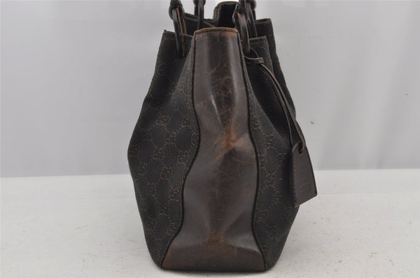 Authentic GUCCI Vintage Shoulder Tote Bag GG Canvas Leather 101919 Brown 6102J
