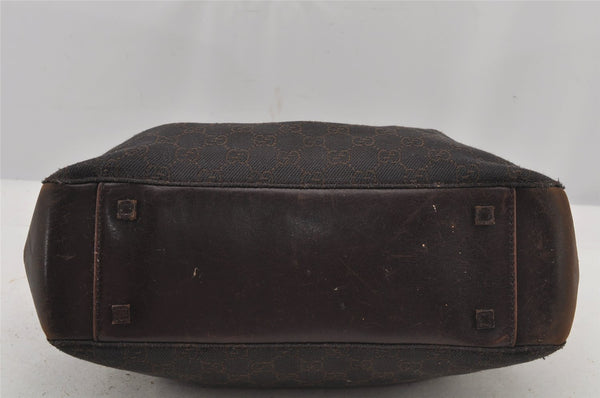 Authentic GUCCI Vintage Shoulder Tote Bag GG Canvas Leather 101919 Brown 6102J