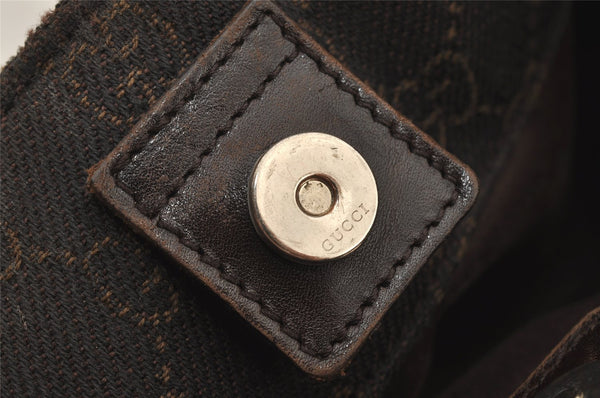 Authentic GUCCI Vintage Shoulder Tote Bag GG Canvas Leather 101919 Brown 6102J