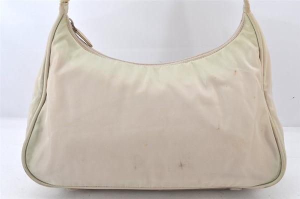 Authentic PRADA TESSUTO SPORT Nylon Leather Shoulder Hand Bag B8499 White 6102K