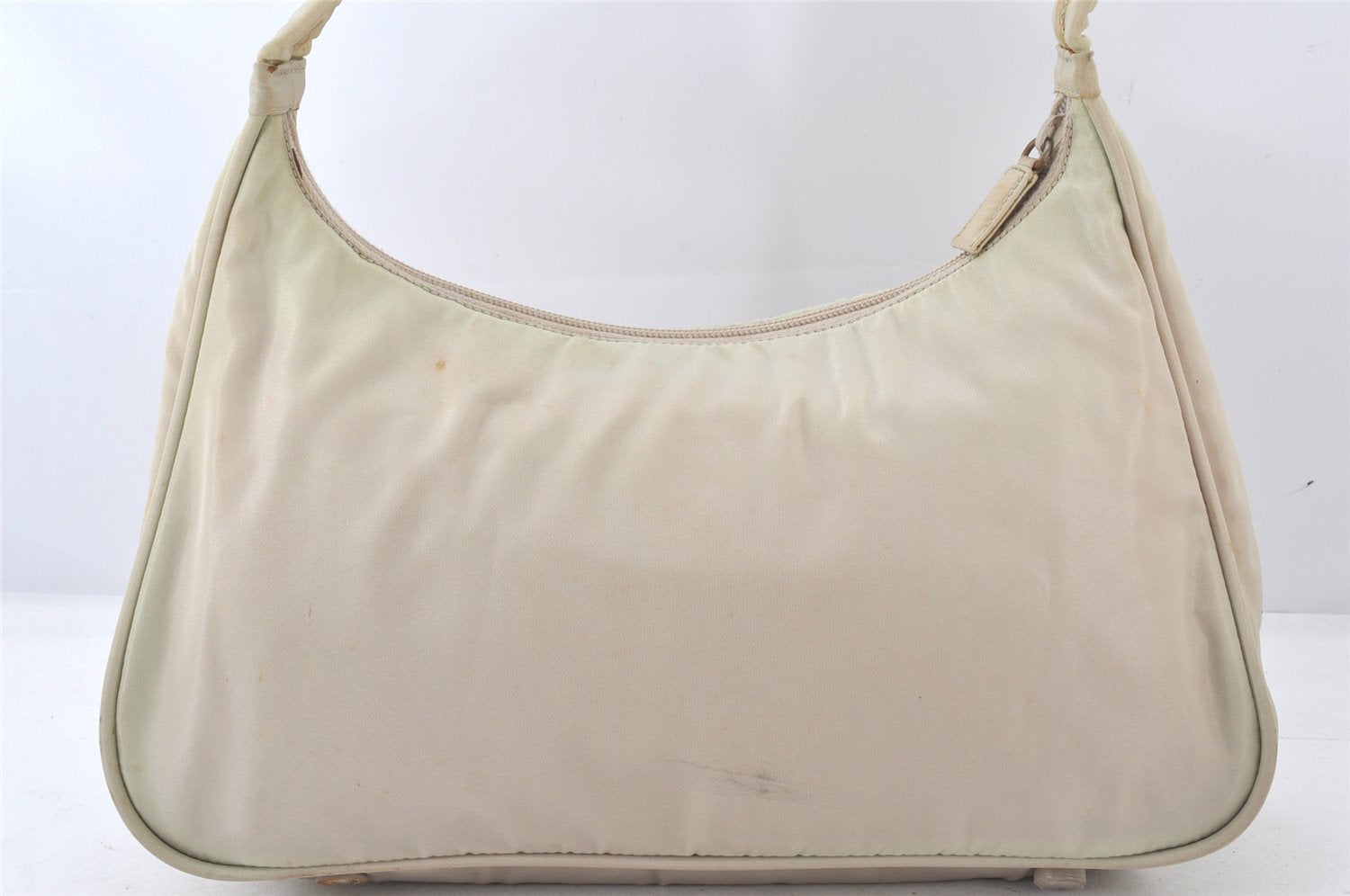 Authentic PRADA TESSUTO SPORT Nylon Leather Shoulder Hand Bag B8499 White 6102K