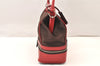 Authentic PRADA Vintage Canvas Leather Shoulder Hand Bag Brown Red 6103K