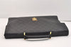 Authentic CHANEL Caviar Skin Bicolore CC Logo Briefcase Business Bag Black 6105J