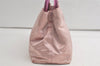 Authentic PRADA RASO + PLEX Satin Plastic Tote Hand Bag Purse B8221 Pink 6105K