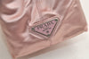 Authentic PRADA RASO + PLEX Satin Plastic Tote Hand Bag Purse B8221 Pink 6105K